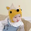 Cartoon Animal Fox Ear Protection Baby Hat Autumn Winter Warm Newborn Girl Boy Knitted Cap Soft Infant Toddler Crochet Beanies