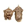 Nyckelringar 2022 Tiger Keychain Metal mässing Key Chains Hangings Jewelry Bag Accessories Pendant Car DIY Väskor Pendants Gifts Miri22