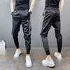 2021 New Men's Small Feet Casual Sports Pants Thin Nine-point Trendy Black Slim Harem Pants Clothing Streetwear Jogging X0723