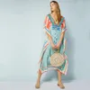 Beach Swimsuit cover up Tunic Sarong Robe de Plage wear kaftans long Dress Womens Swim Wear #Q614 210420