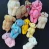 10 sztuk Losowe Style3.5 / 4 / 4.5 / 6/8 CM Miękkie Pluszowe Bunny Bear Mini Joint Królik Niedźwiedź Wisiorek Do Breloczek Bukiet Bukiet Toy Doll Y211119