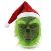 Santa Grinch Cosplay Mask Christmas Lateks Maski Rękawiczki Prop Halloween x0803297h