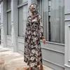 Autumn Winter Women Maxi Dress With Elastic Waist Floral Print Butterfly Sleeve Vacation Dresses Female Casual Vestido 210520