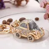 Metal MINI Rhinestone Painting Oil Pendant Car Keychain Pendants Cartoon Cute Creative Small Gift Keychains