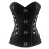 Belts U2JF Gothic Corset Sexy Slim Burlesque Black Body Shaper With Chain Strapless Overbust Steampunk Waist Cincher For Women