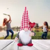 Party supplies dvärg gnomes ansiktslös docka plaid kärlek prydnad hängande hem bröllop valentiner dekoration