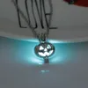 Halloween Hollow Glowing Pendant Necklaces Women Fashion Sliver Plated Pumpkin lantern Shape Luminous Necklace