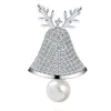 ピン、ブローチのギフトクリスマスツリーブローチピンシルバーメッキ真珠の輝く串焼きジュエリーの結婚式のギフトx00265