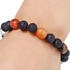 8mm Natural Lava Stone Beaded Strands Yoga Sports Energy Healing Charm Bracelets For Women Men Jewelry