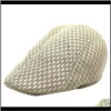 ベレー帽の帽子キャップ帽子、スカーフグローブファッションaessoriesドロップデリバリー2021夏ユニセックス男性女性サンメッシュベレー帽キャップSboy Golf Cabbieフラット