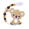 Baby Silicone Teether For Teething Necklace Toys Personality Pacifier Chain Food Grade Beads 20220219 H1