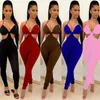 Bulk Womens Jumpsuits Rompers Overaller Onesies One Piece Byxor Sexig Skinny Ärmlös Playsuit Slim Fashion Paneled Jumpsuit Kvinnor Kläder KLW6397