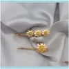 Bijoux bijoux mode coréenne fleur pinces à cheveux pour femmes chapeaux élégant épingles à cheveux alliage tournesol Hairgrip Barrettes filles Aessories Dro