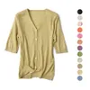 Women's Thin Cardigan Knitted shirt Summer soft V-neck Short-Sleeved Top Wool Blend Jacket Sun women oversized sweater 210420