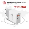 18W PD+QC3.0 Typ C Ladegerät Schnellladegeräte EU UK US Stecker für iPhone Xiaomi Samsung Großhandelspreis