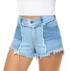 Kvinnors shorts mitten av midjan England stil vintage gata plus storlek kvinnor blå sömmar smal denim vår sommar streetwear