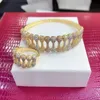 Bracelet luxe mode classique Bracelet tricolore avec anneau costume cuivre Zircon bijoux mariage fiançailles fête B1089