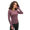 Elastische Gym Yoga Shirts LU-97 Lange Mouwen Vrouwen Slim Mesh Running Sport Jas Sneldrogende Zwarte Fitness Sweatshirts Tops