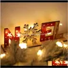 クリスマスの木製の手紙の装飾サンタクロースプリントデスクトップの合板ホームデコーを装飾します飾りA07 Simqh Jwukr
