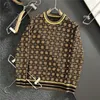 Designer high-quality women's Knits pullover sweater full-body F LOGO jacquard loose round neck long-sleeved sweaters