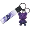 Nyckelring pvc keychain diy hantverk tecknad björn handgjorda färgglada kameleon nyckelringar charm pendant nyckelringar för kvinnor gåvor