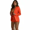 Mode Frühling Herbst Women039s Shorts Anzug Strickjacke Blazer Jacke Büro Tragen Frauen Weibliche Sets Plus Größe Trainingsanzüge9729274