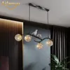 مصابيح قلادة مصابيح LED LED-Strip Birds Deco غرفة الطعام غرفة نوم الذهب قابلة للتعديل زجاجية مصباح السقف معلقة