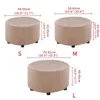 Stretch Foothrest Ottoman täcker tvättbart lock Spandex Round Pall Slipcover FootStool Protector för vardagsrum 211207