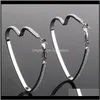 Hie Jewelryheart Love Sier Gold Hoop Earings 반지 Pierced Eor Cuffs Fashion Jewelry Women Earrings PS1583 Drop Delivery 2021 N7dlo