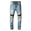 20ss erkek tasarımcı kot pantolon sıkıntılı yırtık bisikletçi ince fit motosiklet denim erkekler için jean mans pantolon pour hommes #569