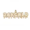 2021 Custom name Letter Dripping Wax tennis chain pendant necklace Men Women Cubic Zircon gold plated Hip Hop Jewelry