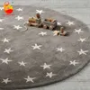 Morandi tarzı yuvarlak yıldızlı gökyüzü halı alanı moda ev oturma odası çocuk dekorasyon 211204