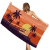 La dernière serviette de plage imprimée 160x80 cm, style Summer surfing Island, crème solaire à fibre ultra-fine et toison double face à séchage, support le logo personnalisé