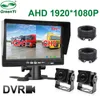 Camcorders 2CH 1920*1080P 7" IPS Screen Car Truck Bus DVR Monitor With Digital Video Recorder For AHD Front Rear Reverse Backup Camera