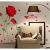 Removable Red Rose Life Is The Flower Quote Wall Sticker Mural Decal Home Room Art Decor DIY Romantic Delightful 6055 210420