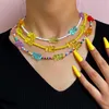 Ketten Koreanische Gummibärchen Perle Perlen Halskette Für Frauen Mädchen Regenbogen Farbe Perlen Cartoon Teddy Handgemachte Choker Halsketten Schmuck