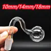 Cina fabbrica 10mm 14mm 18mm maschio femmina trasparente spesso vetro pyrex bruciatore a nafta tubi dell'acqua per bong grandi ciotole per fumare