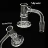 Fullsvetsning 20mm Spinning Rökning Banger med genom rör och avfasad Edgeclear Fog 10/14 / 19mm Man / Kvinna för glas Bongs Pipes Oljeplattform