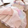 Little Princess Party Dress for Girls Sequined Evening Gown Girls Birthday Dress Crystal Fashion 3-8T Kids Casual Holiday Wear Q0716