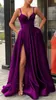 High Split Abendkleider 2021 mit Dubai Naher Osten Formale Kleider Party Prom Kleid Spaghetti-trägern Plus Größe Vestidos De festa Kleid