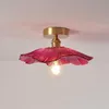 Plafondlampen retro glazen bloem licht Noordse gepersonaliseerde messing balkon lamp gang gang veranda gangpad e27 huisverlichting