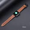 Vintage läderband för Apple Watch 44mm 42mm 40mm 38mm band Lyxbälte Armband Iwatch Series 6 5 4 Se Watchbands Smart Tillbehör