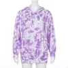 Jocoo Jolee Long Sleeve Hooded Zipper Jackets for Women Autumn Casual Tie Dye Hoodies Pockets Streetwear Loose Sweatshirt 210518