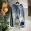 Hoge kwaliteit lente summe vrouwen elastische taille losse jeans vintage patchwork cartoon borduurwerk katoen denim harembroek M232 210512