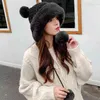 Boule de laine de mode russe neige hiver moelleux peluche épaisse fourrure chapeau faux renard fourrure casquette tête plus chaude en plein air couvre-chef femmes fille hommes Y21111