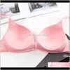 BRAS Womens Unterwäsche Kleidung Drop Lieferung 2021 Japanischer Stil Feste Einteilige Push-Up BH Glatte Oberfläche Nahtlose Draht Dünne Tasse Dessous SE