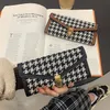 Factory whole women handbag sweet ladies plaid long wallet elegant atmospheric printing card fashion folding color matching la267R