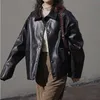 Profile PU Leather Jacket Women's Autumn Korean-Style Loose Cropped 210607