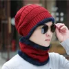 Berets Winter Herrenhut Labberanzug Mode koreanische Outdoor Pullover Plüsch verdickte warme gestrickte zweiteilige Set-Eimer