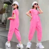 Teen Girls Clothing Solid Tshirt + Jumpsuit Costume For Casual Style Girl Summer Tracksuits Children 210528